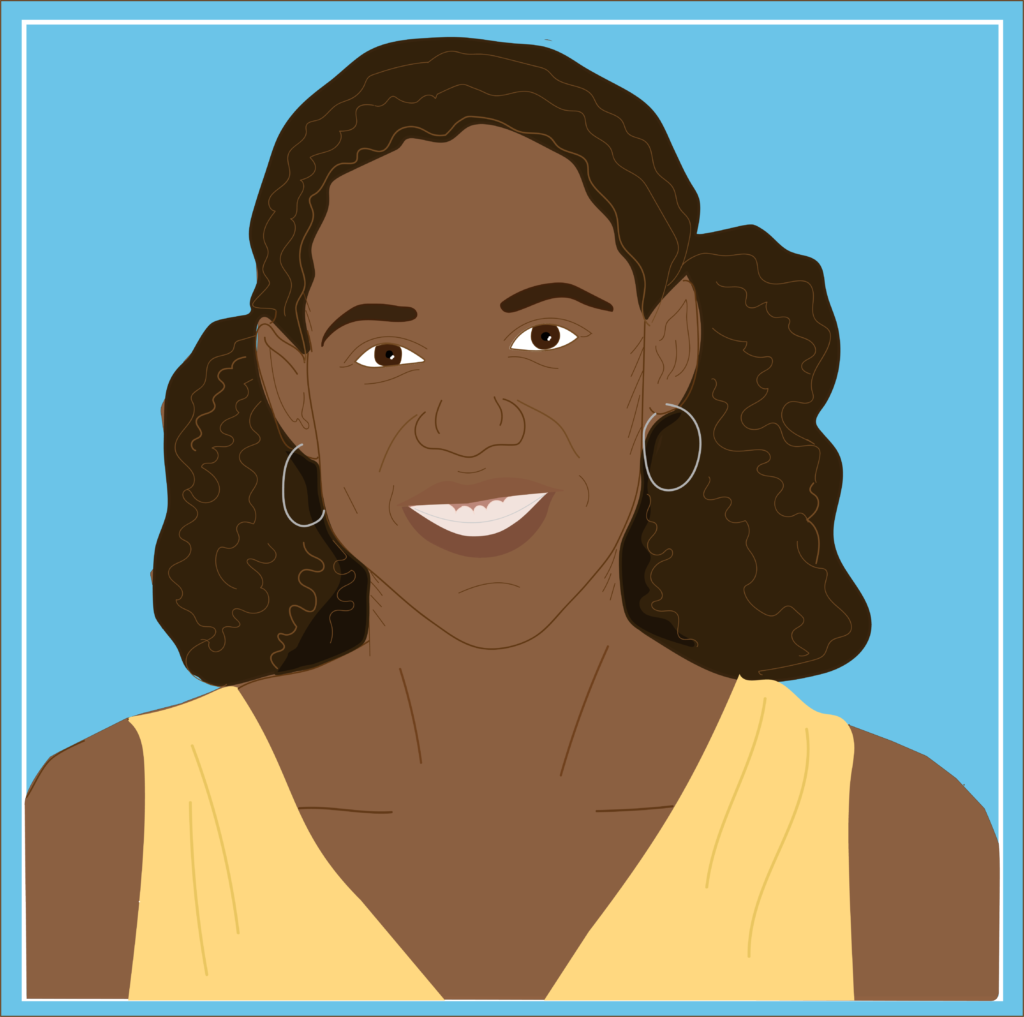 illustrated portrait of psychology researcher Seanna Leath